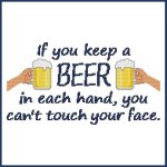 (image for) If you keep a BEER in each hand, you can't touch your face.